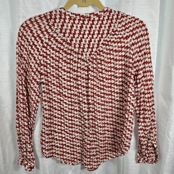 Maeve by Anthropologie Long-sleeved Avignon Dog Print Blouse Size XS - Picture 2 of 7